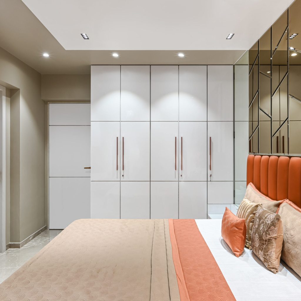 Contemporary wardrobe design with sleek and modern features.